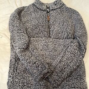 Fuzzy Grey Quarter Zip